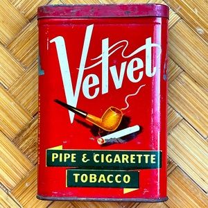 Vintage Velvet tobacco tin/stash box